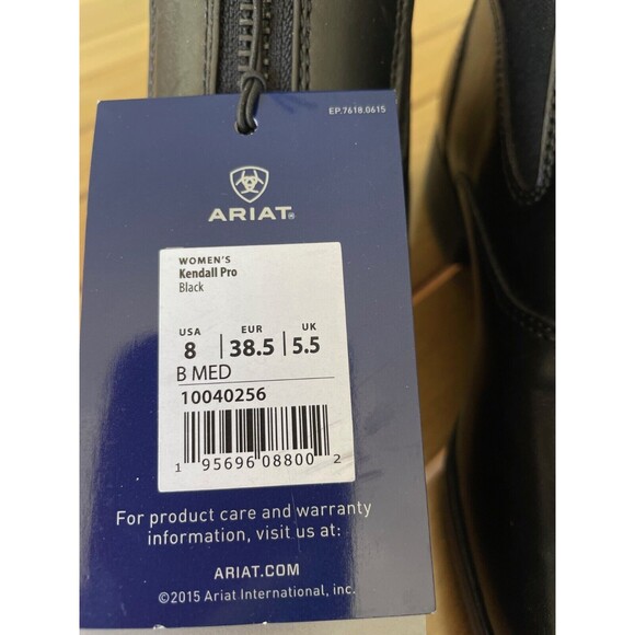 NWT Ariat Women's 8B Kendall Pro Black  Paddock  Equestrian English Boots - Picture 3 of 7